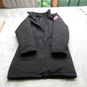 Canada Down Citadel Parka Mens Small Black Pockets Insulated Cinch Waist FullZip